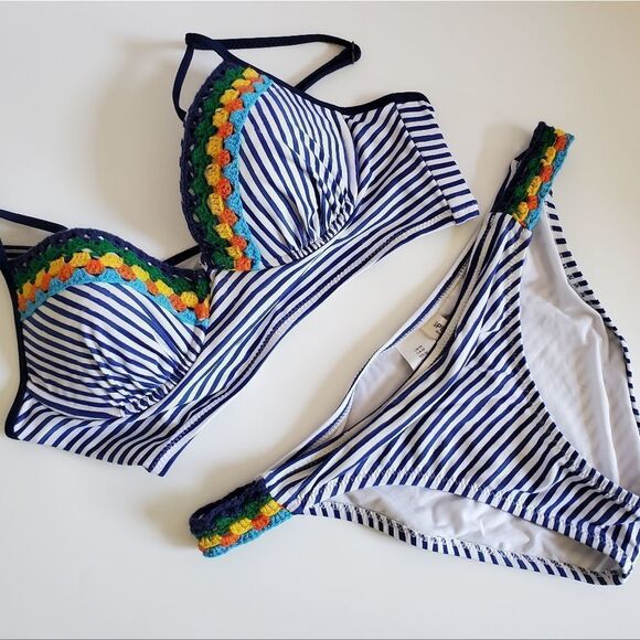 Sperry Crochet Rainbow Striped Bikini | Medium - Picture 1 of 10